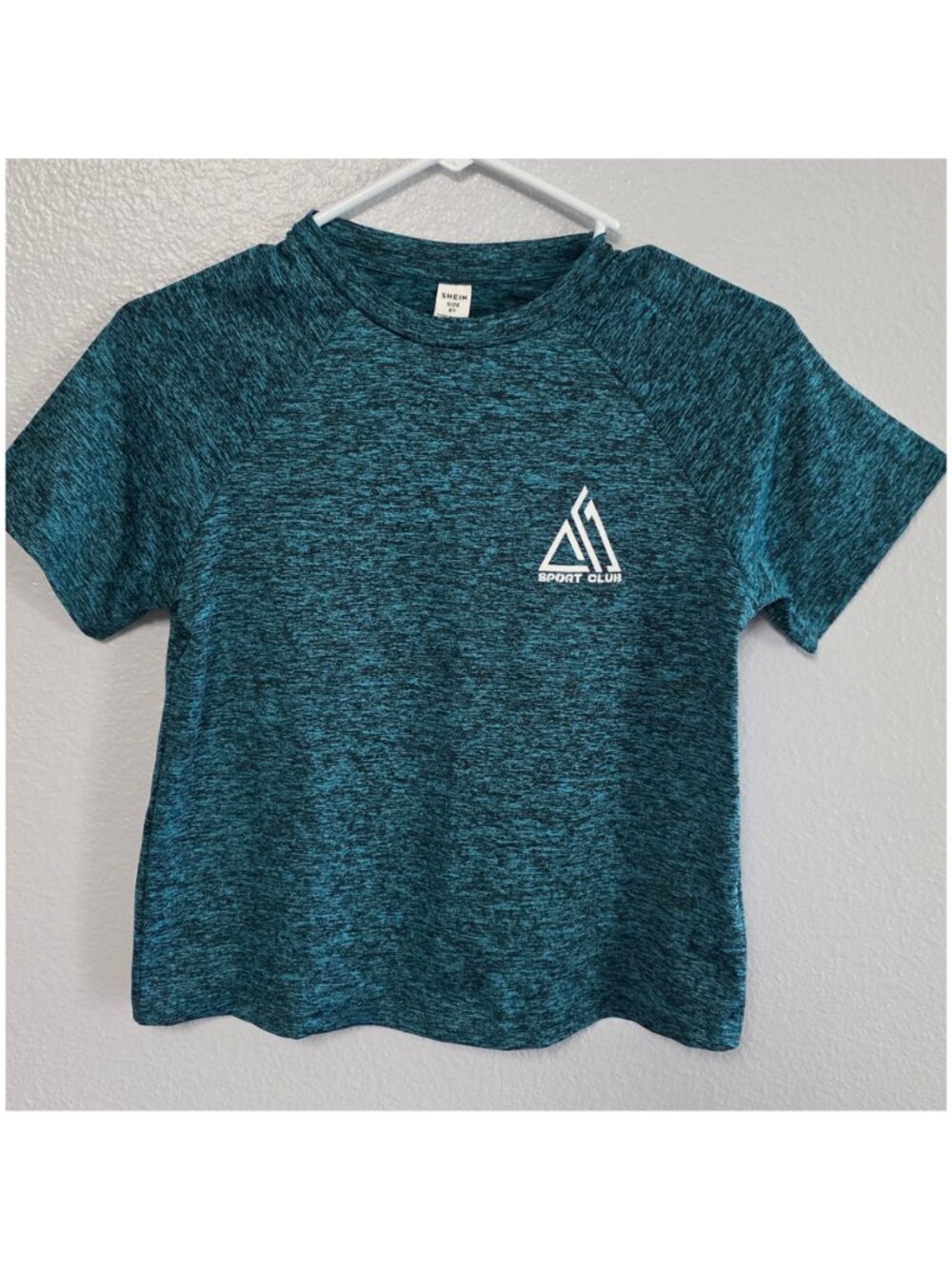 SHEIN Boys 8Y Sport Club 2 Piece Athletic Shirt Shorts Set Teal Black